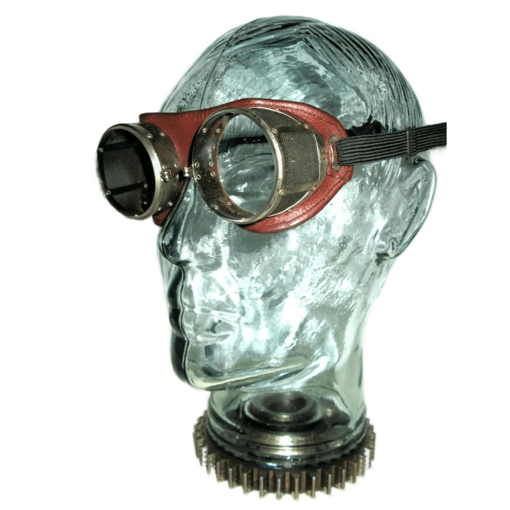 Antique Leather American Optical NFA Goggles VTG National Foundry Safety Glasses